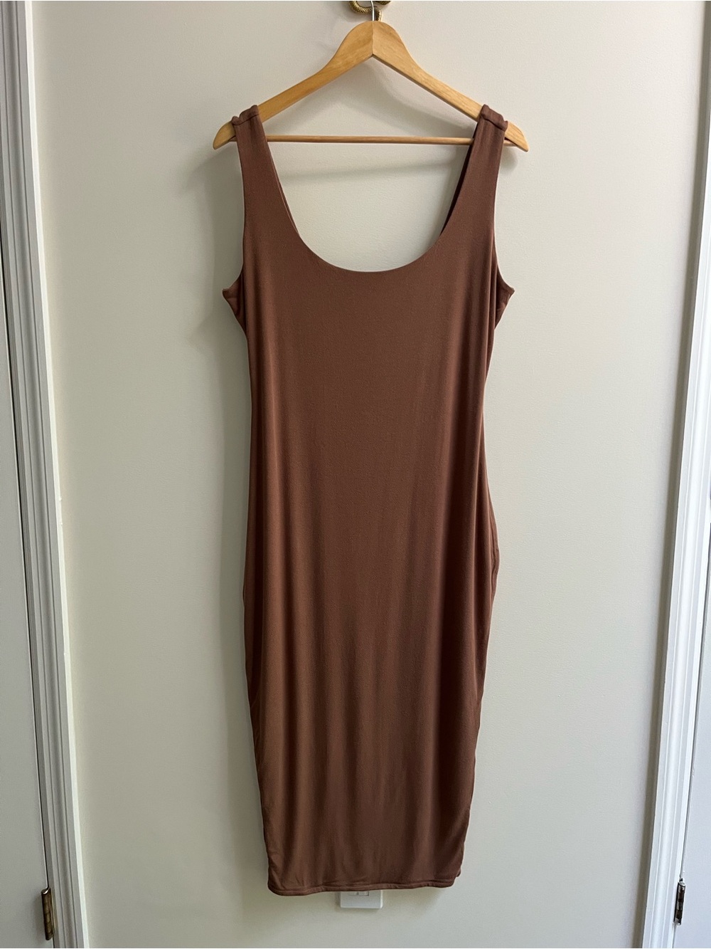 NWOT Naked Wardrobe Plus Hourglass Midi Dress Mocha Brown 2X